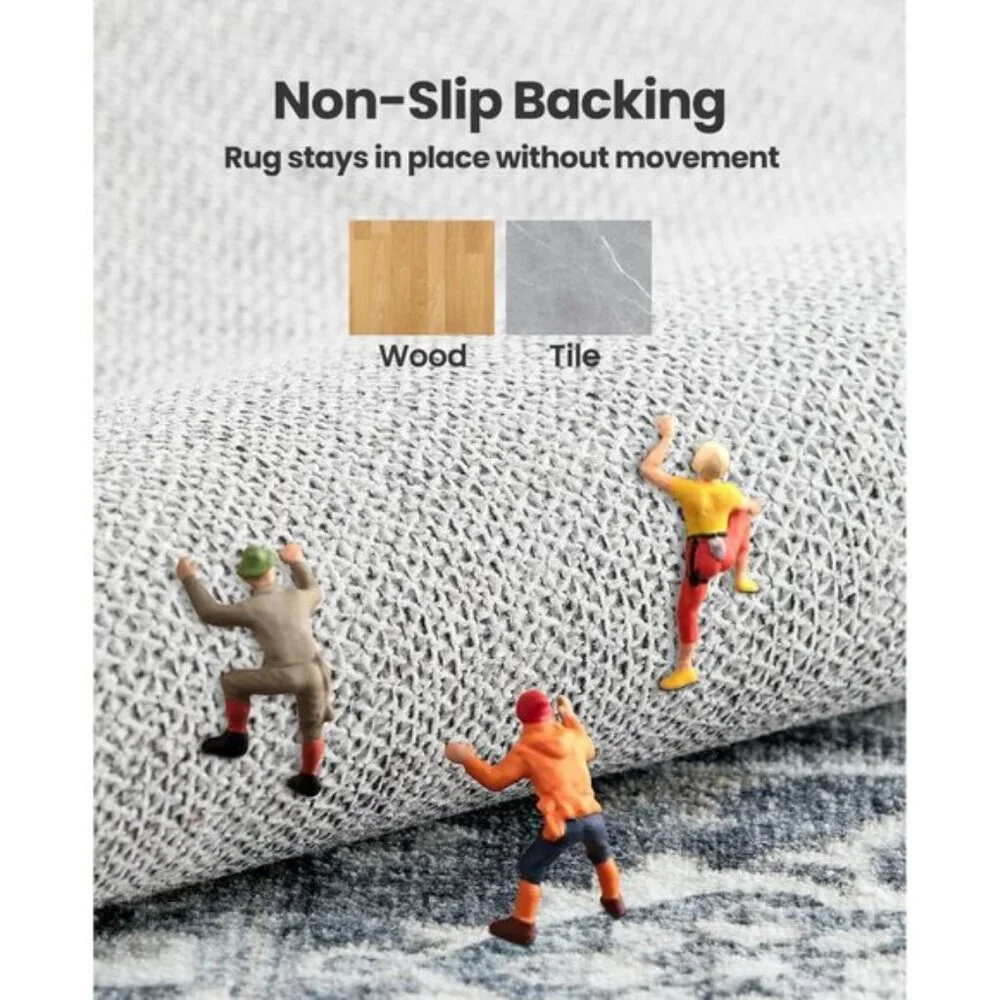 New 8x10 Washable Area Rug Vintage Non-Slip Large Carpet for Living Room Home